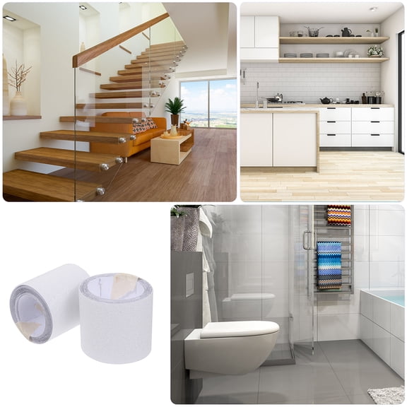 Luxshiny Clear Rubber Traction Tape for Wooden Stairs, Non- Stair Treads with Strong Adhesive