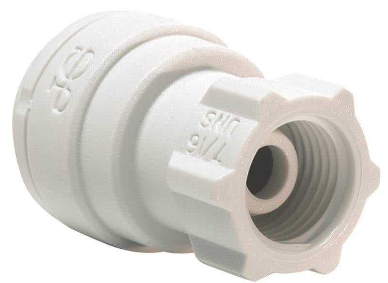 John Guest PP3212U7WP Tube Adapter, 3/8 in UNS Thread, 7/16-24 in UNS Thread