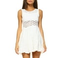 thumbnail image 2 of White Mark Juniors' Crochet Fit And Flare Mini Dress, 2 of 4