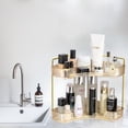 thumbnail image 6 of Logianis 2-Tier Bathroom Corner Organizer Countertop Organizer Countertop Storage Vanity Trays Gold, 6 of 7
