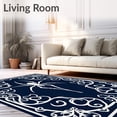 thumbnail image 2 of ODIKA 8'x10' Machine Washable Non-Slip Area Rug, Delicate Arachnid with Flowing Curves High Traffic Rug, Blue, 541663, 2 of 7