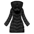 thumbnail image 4 of VNKIDY Women Parkas Attumn Winter Fashion Solid Color Composite Cotton Padded Coats Zipper Long Sleeve Hooded Jacket With Pockets For Outdoor Wear Soft Outerwear, 4 of 9