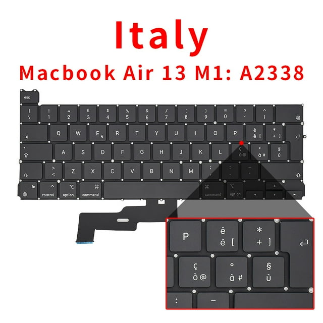 2020 New Laptop A2338 Keyboard For Macbook Pro Retina 13" M1 A2338 Keyboard Replacement US RU UK FR SP IT GER SE Layout EMC 3578 IT