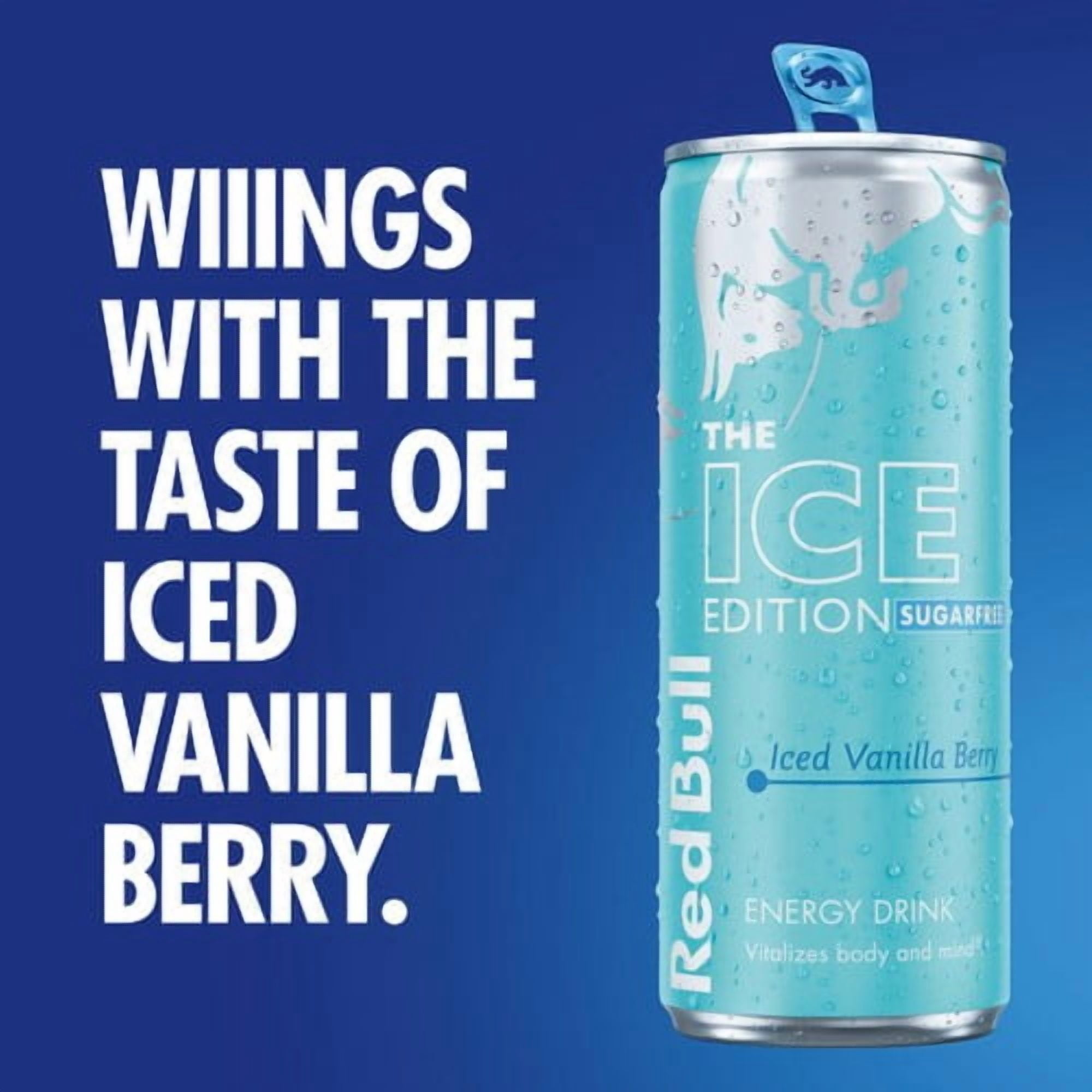 Red Bull Energy Drink Sugar Free Ice Edition Iced Vanilla Berry 4 x 250ml, British Import (Pack of 2)