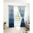 thumbnail image 4 of Fsddascl Blue Ombre Blackout Curtains for Bedroom/Living Room, Thermal Insulated Kitchen Curtains, Farmhouse Vintage Wooden Striped Grommet Darkening Window Treatment Drapes 42"x45"x2, 4 of 8