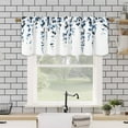 thumbnail image 2 of Alishomtll Valance Curtains for Living Room Bedroom Kitchen Windows Grey Blue Watercolor Leaves Print ,52 x 18 inch,Rod Pocket, 2 of 8