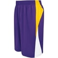 thumbnail image 2 of Holloway Sportswear M Boys CAMPUS REVERSIBLE SHORTS PURPLE/ATHLETIC GOLD/WHITE 335851, 2 of 2