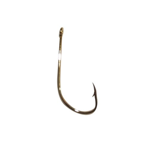 MUSTAD BEAK 92665-GOLD C.-LONG SHANK-SPECIAL BEND-SIZE 4-FORGED-RINGED-140 COUNT 