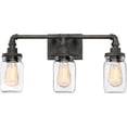 thumbnail image 1 of Quoizel SQR8603RK Squire 3 Light 22 inch Rustic Black Bath Light Wall Light, 1 of 4