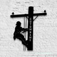 thumbnail image 2 of Craftnamesign Custom US Lineman Metal Wall Art LED Light, Custom Electrical Worker Name Sign, 2 of 5