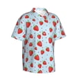 thumbnail image 3 of Xecao Strawberry print Hawaiian shirt - a stylish short-sleeve button-down for men, perfect for casual beach and tropical outings., 3 of 9