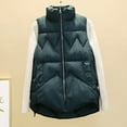 thumbnail image 2 of Uhndy 2022 Jackets for Women, Women Pocket Vest Coat Short Jacket Winter Sleeveless Turn Down Collar Zipper Solid Outerwear Winter Coats Christmas Gifts for Women, 2 of 5