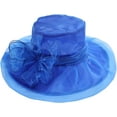 thumbnail image 2 of Women's Organza Flower Brim Derby Hat Church Dress Hat Bridal Shower Sun Hat, 2 of 7