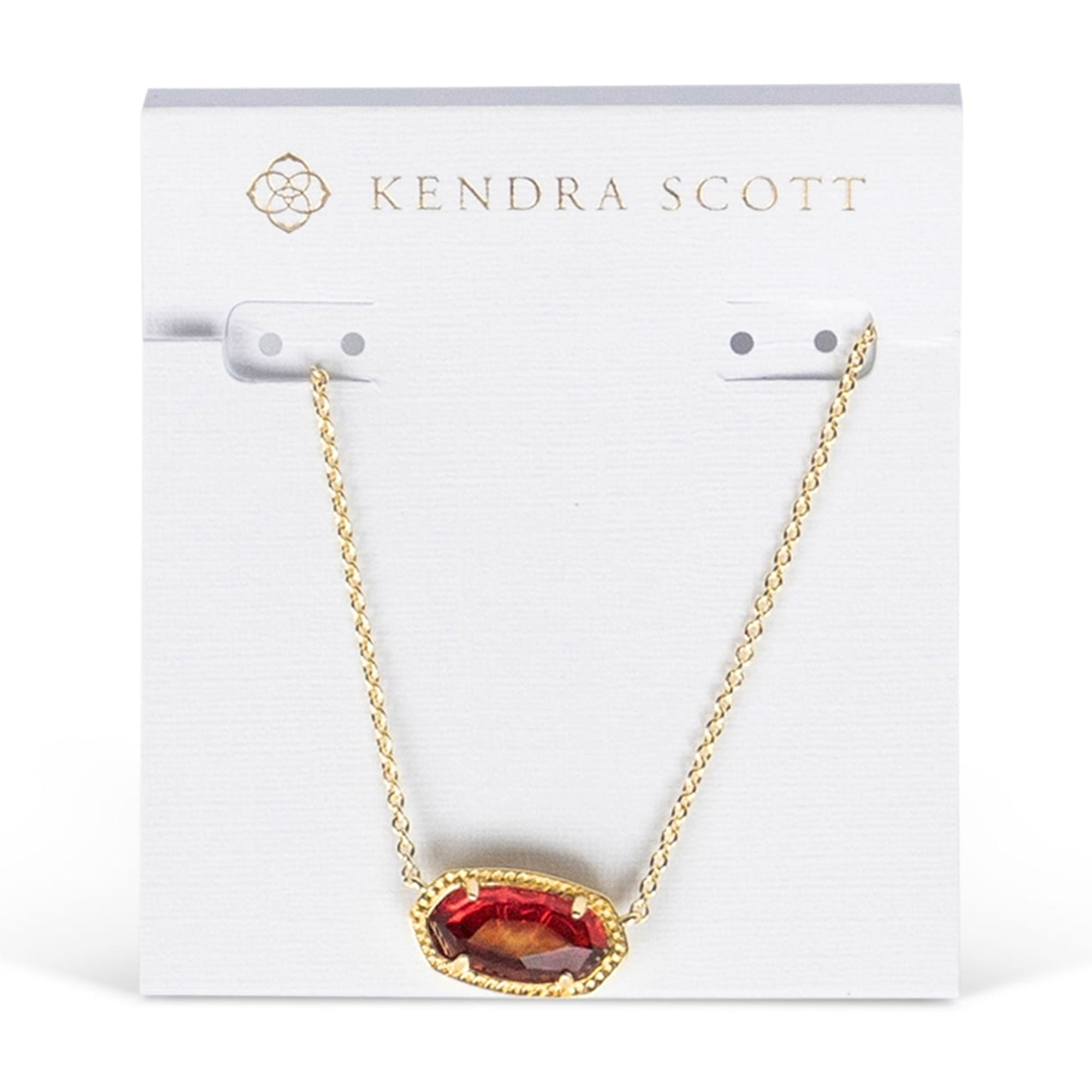 Kendra Scott Elisa Pendant Necklace in Red Berry, 14K Gold-Plated