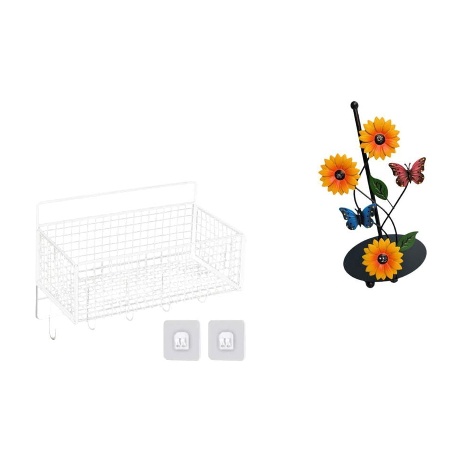 Fiocias Hanging Storage Basket Wire Organizer Cabinet Toilet Paper Holder Iron Basket Rack Suitable for Kitchen Bathroom Living Room Dorm Apartment