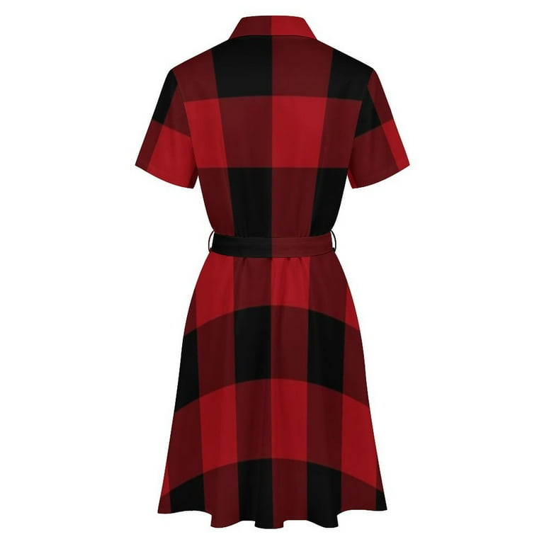 Ugliest Country Christmas Cottage Primitive Lumberjack Buffalo Plaid Womens  Shirt Dresses Women'S Short Sleeve Dress Turn-Down Collar Dress A Line  Casuall Dress Oversize(XS-6XL) - Walmart.com