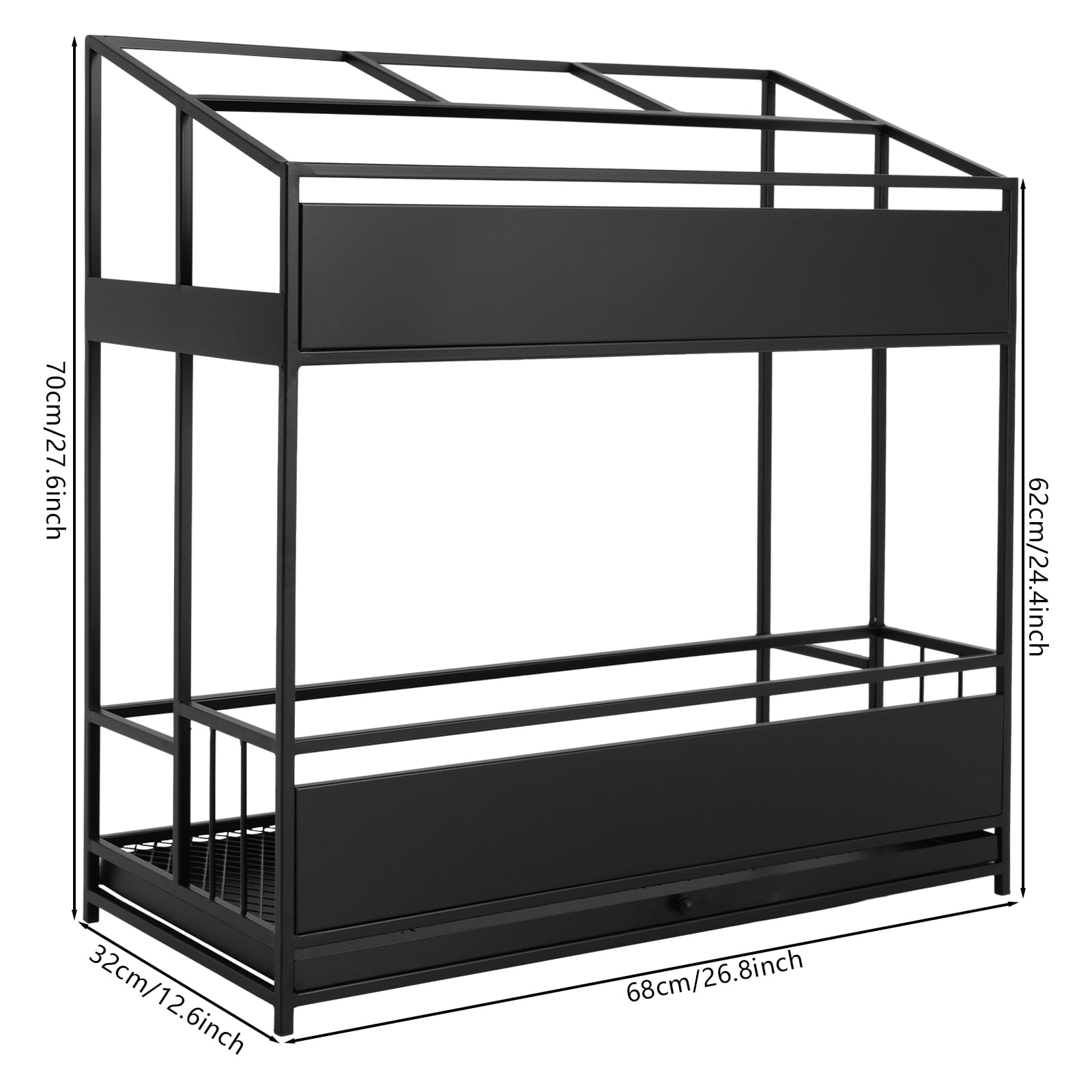 Commercial Umbrella Storage Rack, Metal Umbrella Holder Stand Freestanding Organizer Bucket Bin for Entryway, Home Office, Patio – Also for Canes, Crutches (Black)