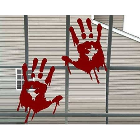 - Decal ~ Bloody Hand Prints ~ Wall or Window Halloween Decal, each print is 5