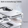 thumbnail image 3 of Compatible with iPhone 15 Aluminum Alloy Heat Dissipation Phone Case Breathable Cooling Hollow Borderless Aromatherapy Case for Men Women Slim Shockproof Phone Cover, Titanium Grey, 3 of 8