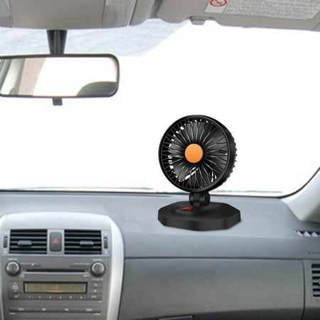 

Tiitstoy Car Fan with 6 Fan Blades Electric 2 Speed Cool-ing Air Circulator Multi-Angle Rotation Rotatable Auto Fan for Sedan SUV RV Bo-at Auto Vehicles Black