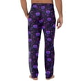 thumbnail image 5 of Domuza Halloween Pj Pants for Men Novelty Novelty Print Casual Drawstring Pajama Pants Lightweight Cotton Soft Lounge Pajama Bottoms with Pockets Dark Purple 3XL, 5 of 5