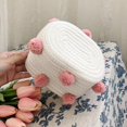 thumbnail image 4 of Cesta de almacenamiento tejida de algodón Decoración Artículos diversos Caja de acabado Rosa S Afortunado Sencillez, 4 of 5
