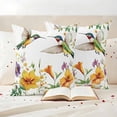 thumbnail image 3 of Hummingbird Flower Pillow Covers 2 Pack Spring Floral Pillowcase Waterproof Outdoor Throw Pillow Cover for Patio Garden Square Cushion 18”x18”, 3 of 9