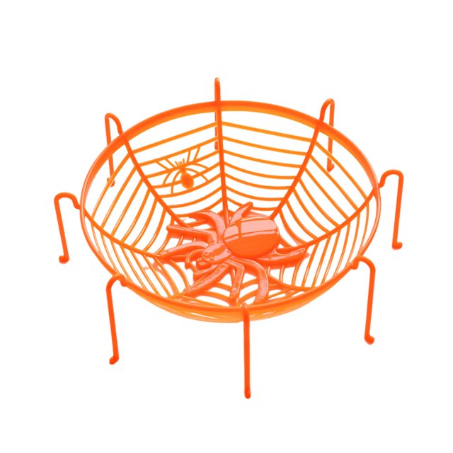 Lipstore Web Decorative Plate Treats Serving Tray Living Room Holiday Prop Indoor orange with stand