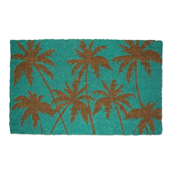 DII Floral Design Collection Natural Coir Doormat, 17x29", Palm Beach