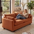 thumbnail image 4 of 70'' Cloud Loveseat with Washable Cover for Small Space, Noelse Soft Corduroy Couch with 2 Pillows, 2 Seater Modular Sectional Sofa with Deep Comfy Seat Cushion for Living Room Bedroom, Orange, 4 of 10