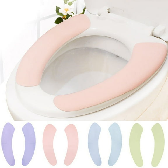 Yesbay 2Pcs Toilet Cushion Soft Warm Waterproof Toilet Seat Cover Closestool Cushion for Bathroom,Purple
