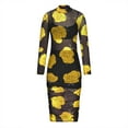 thumbnail image 4 of Mikilon Robes d'Été pour Femmes Ensemble Jupe Aguichant Manches Courtes Robe Moulante Imprimée en Maille Plus Petit Gilet Plus Jupe Ensemble Trois Pièces Jaune 2TG, 4 of 6