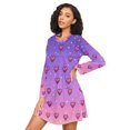 thumbnail image 3 of FORMRS Womens Long Sleeve Nightgowns Crew Neck Sleep Shirt Soft Pajamas Sizes S-3XL, Pixel Love, 3 of 8