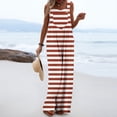 thumbnail image 4 of Leodye Women's Fashionable Summer Jumpsuits Button Wide Leg Overalls Casual Loose Rompers with Pockets Brown 10(XL), 4 of 7