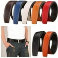thumbnail image 6 of High-quality 3.7cm Trouser Jeans Belt Decor Replace Strap Durable Leather Belt Strap No Buckle Belt Waistband Genuine Leather WHITE, 6 of 8