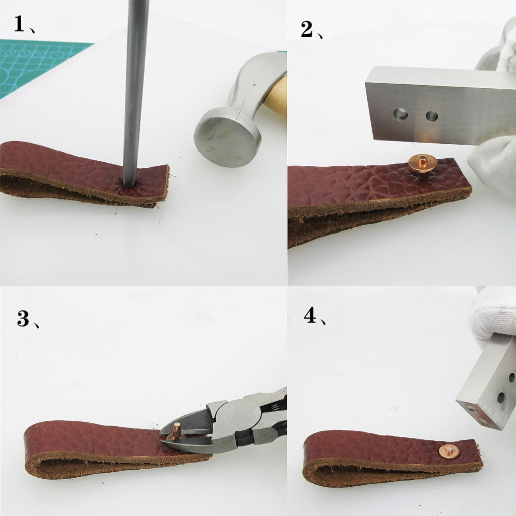 40 Sets Rivets and Burrs with 3.5 Rivet Punch Tool and Install Setting Tool for Leather Belt, Wallets, Handbags, Rope