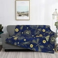 thumbnail image 2 of Goofa Vintage Golden Butterfly Pattern Fleece Throw Blanket for Couch, Soft Checkered Flannel Blanket for Sofa, Warm Cozy Decorative Blanket Fall Decor Gift-60"x50", 2 of 6