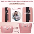 thumbnail image 4 of Euroco Luggage Sets 5 Piece, ABS Hardside Expandable Suitcase Set with TSA Lock Spinner Wheels and 2 Bags,20" Half-opening Carry on Luggage with USB Port for Travel,Light Pink(20"/24"/28"), 4 of 9