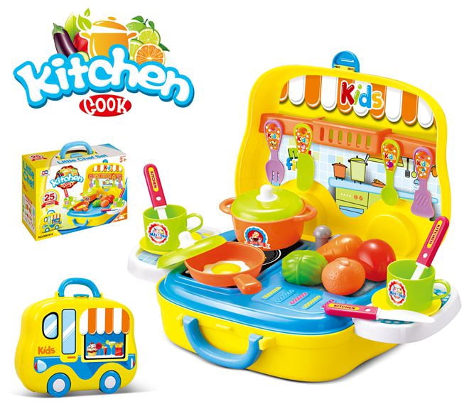 PlayWorld Kitchen Connection Portable Kitchen Playset 24 Pieces