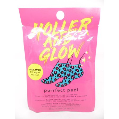 Holler and Glow Purrfect Pedi Sock Mask for Feet, Foot Peel - 1.35 fl. oz.
