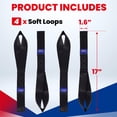 thumbnail image 3 of MOCA 4-Pack Soft Loop Tie Down Straps 4,000 Load Capacity & 12,000 Lbs Breaking Strength 1.6 x 17 inches Heavy Duty Tie Down Straps for Securing ATV, UTV, Motorcycles, Scooters & Dirt Bikes(Black), 3 of 8