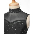 thumbnail image 5 of iEFiEL Kids Girls Modern Lyrical Dance Leotard Dress Sleeveless Rhinestone High-Low Hem Dancewear Modern Contemporary Dance Dress Black 8, 5 of 7