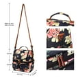 thumbnail image 5 of Lunch Bag Women Double Deck Insulated Lunch Box Large Cooler Tote Bag with Removable Shoulder Strap Wide Open Thermal Meal Prep Lunch Organizer Box, Black Peony, 5 of 9