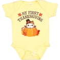 thumbnail image 3 of Inktastic My 1st Thanksgiving Cute Owl in Pumpkin Boys or Girls Baby Bodysuit, 3 of 5