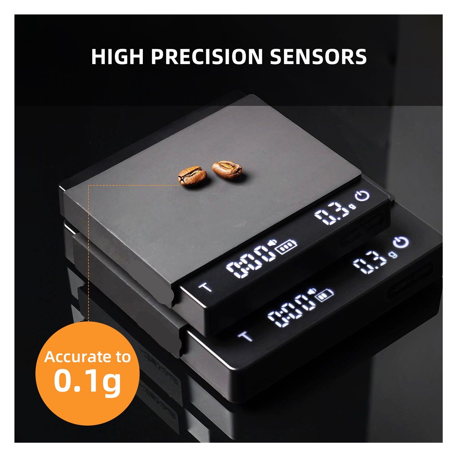 Digital Kitchen Coffee Scale High Precision Cyclic Rechargeable Espresso Electronic Scale Home ,High-Precision Weighing Technology