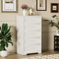 thumbnail image 2 of Modern White 5-Drawer Dresser with Metal Handles, Sturdy Storage Organizer for Bedroom, Living Room, Hallway, 25.2”L x 15.8”W x 43.5”H, 2 of 9