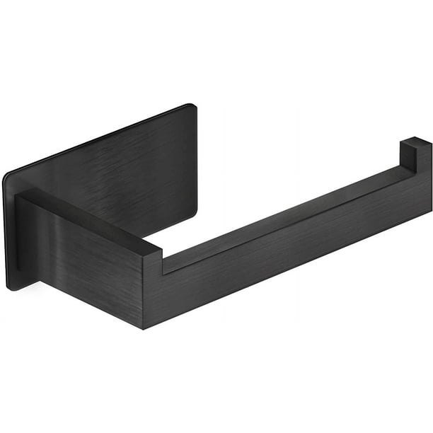 Portarrollos de papel higiénico autoadhesivo Laklulu, portarrollos de papel higiénico de pared, portarrollos de papel higiénico de acero inoxidable 304, instalación con autoadhesivo 3M, color negro