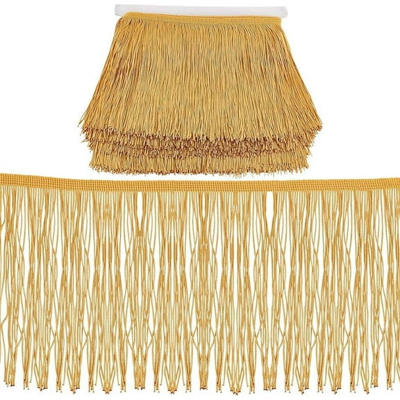 11 Yards of 6Inch Fringe Trim Lace Tassel Champagne Chainette Fringe Trim Ribbon for DIY Clothing Embellishment