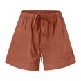 thumbnail image 5 of YUGYXL Plus Size Cotton Linen Shorts for Women Loose Drawstring Summer Shorts with Pockets High Stretch Waist Holiday Shorts Orange L, 5 of 6