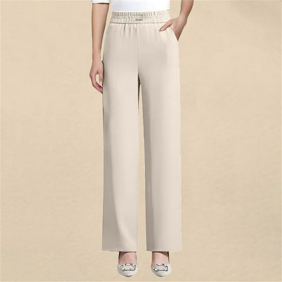 Beige Sweatpants Women Linebalm Pants Pulisa Heracomfy Glamorease Perfect Drape High Pull Pants for Senior Women Over 50 Fashion Clothing